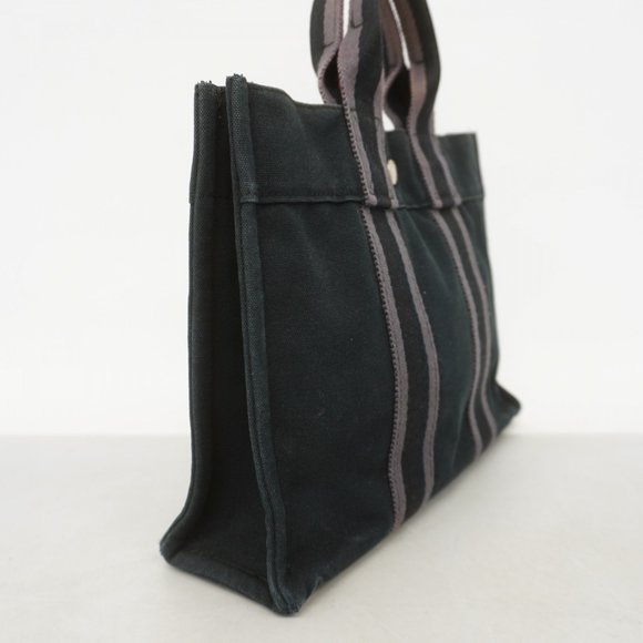 Hermes Tote Bag Foult PM Canvas Black Women's - Picture 2 of 14